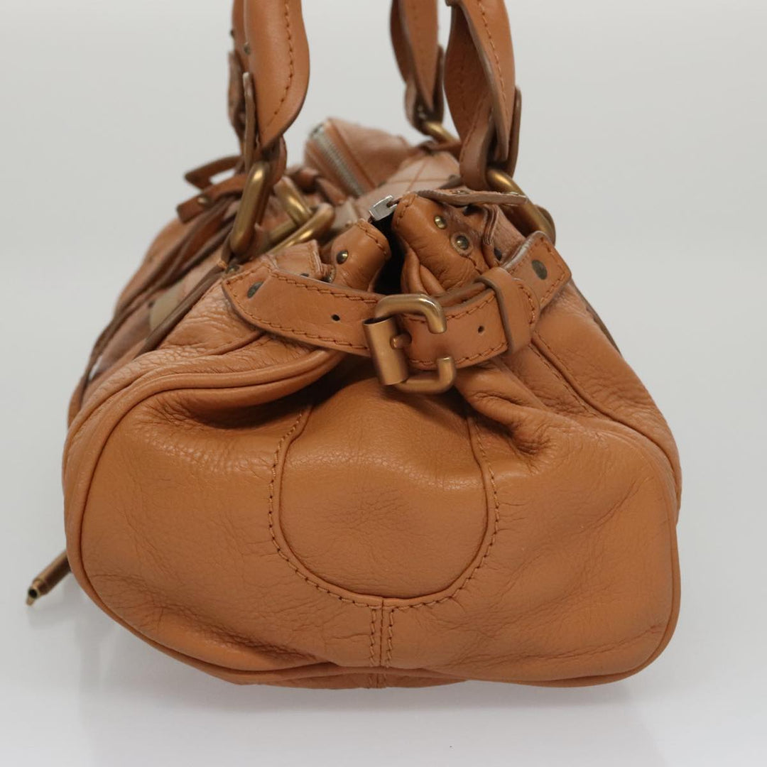 Chloe Paddington Hand Bag Leather Brown Gold Silver 103879