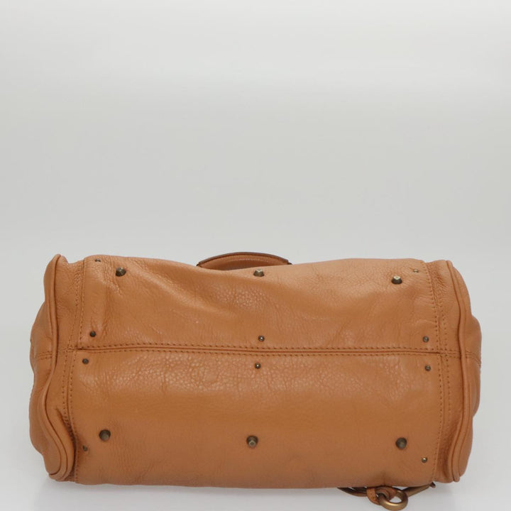 Chloe Paddington Hand Bag Leather Brown Gold Silver 103879