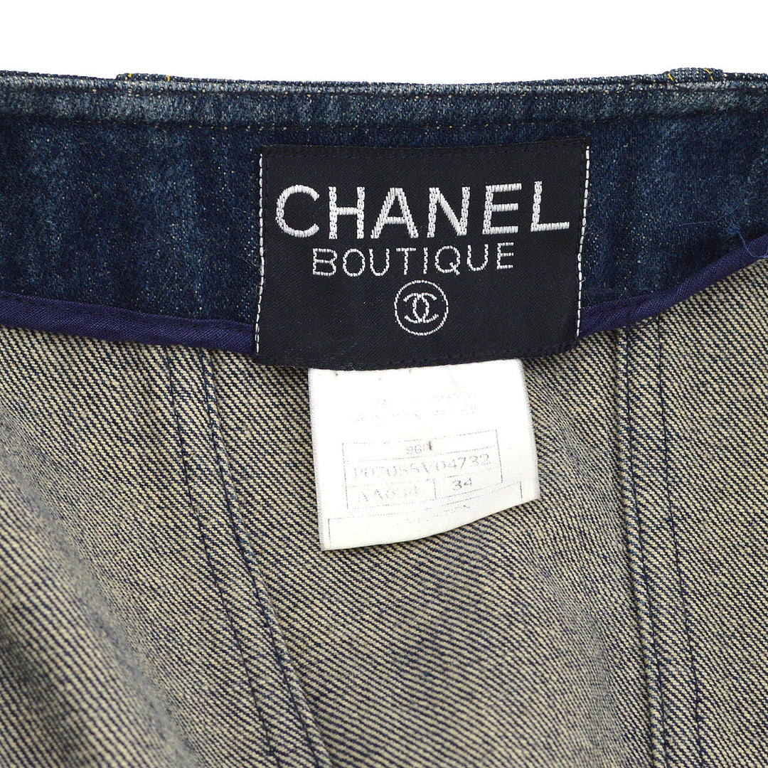 Top Quality Chanel Collarless Denim Jacket Indigo 96A #34