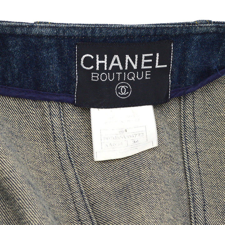 Top Quality Chanel Collarless Denim Jacket Indigo 96A #34