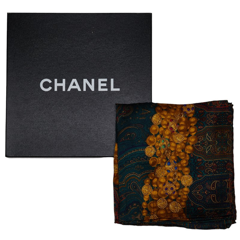 Top Quality Chanel Paisley Cocomark carf Green Multicolor Silk  Chanel