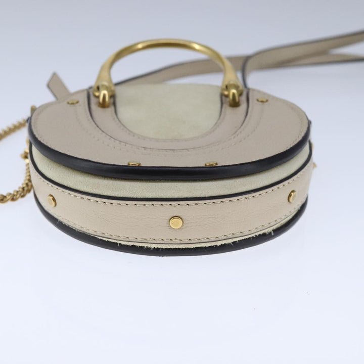 Chloe Pixy Hand Bag Leather 2way Beige Gold 104268