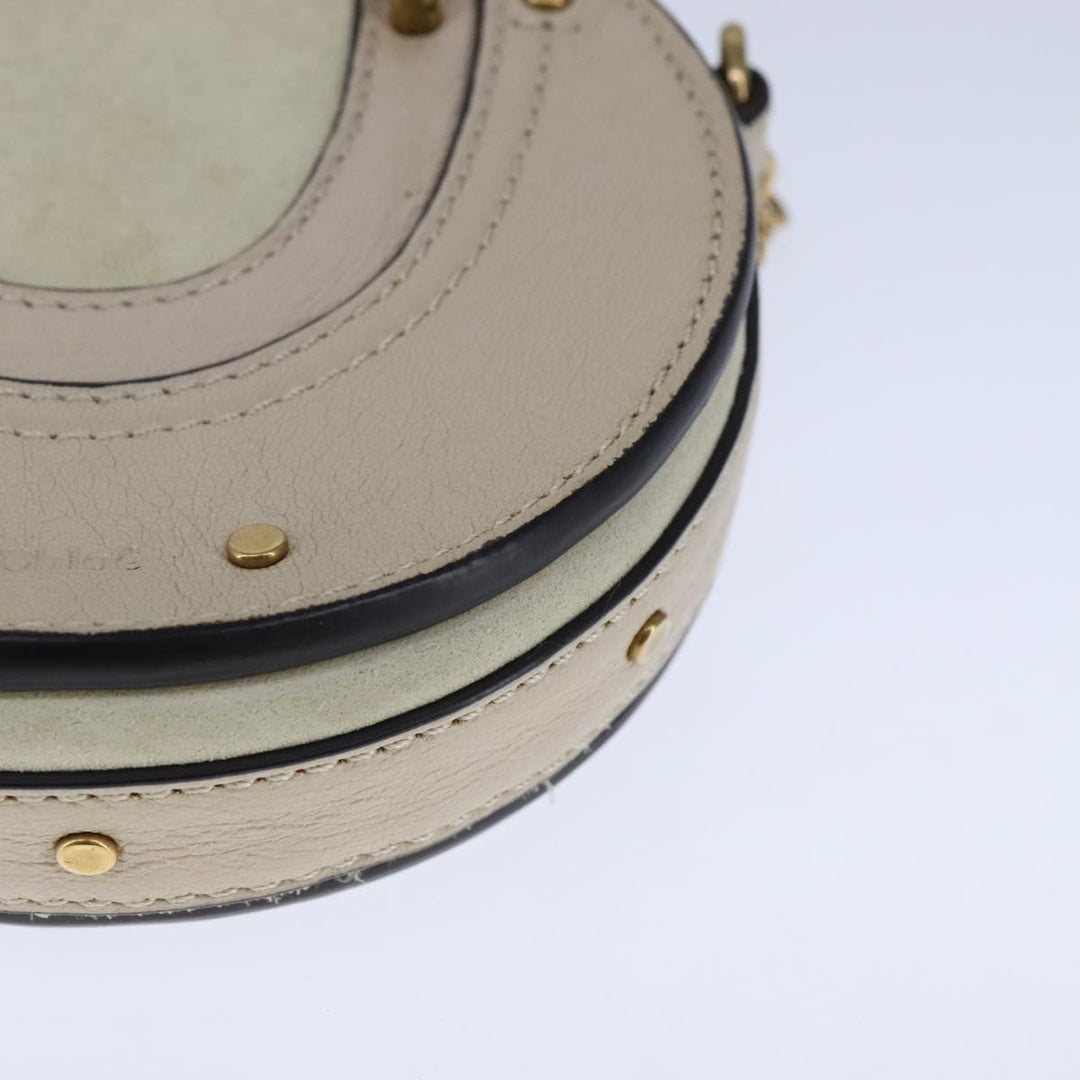 Chloe Pixy Hand Bag Leather 2way Beige Gold 104268