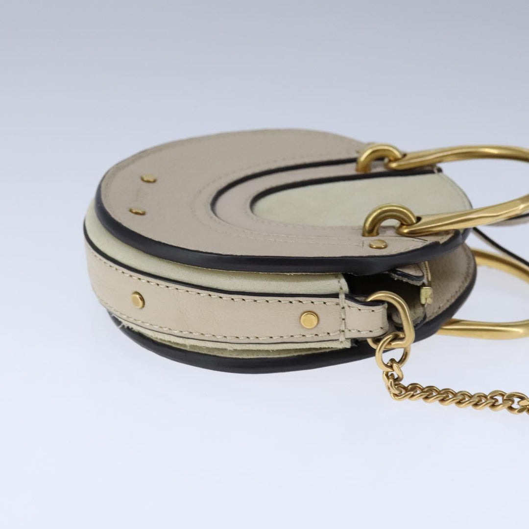 Chloe Pixy Hand Bag Leather 2way Beige Gold 104268