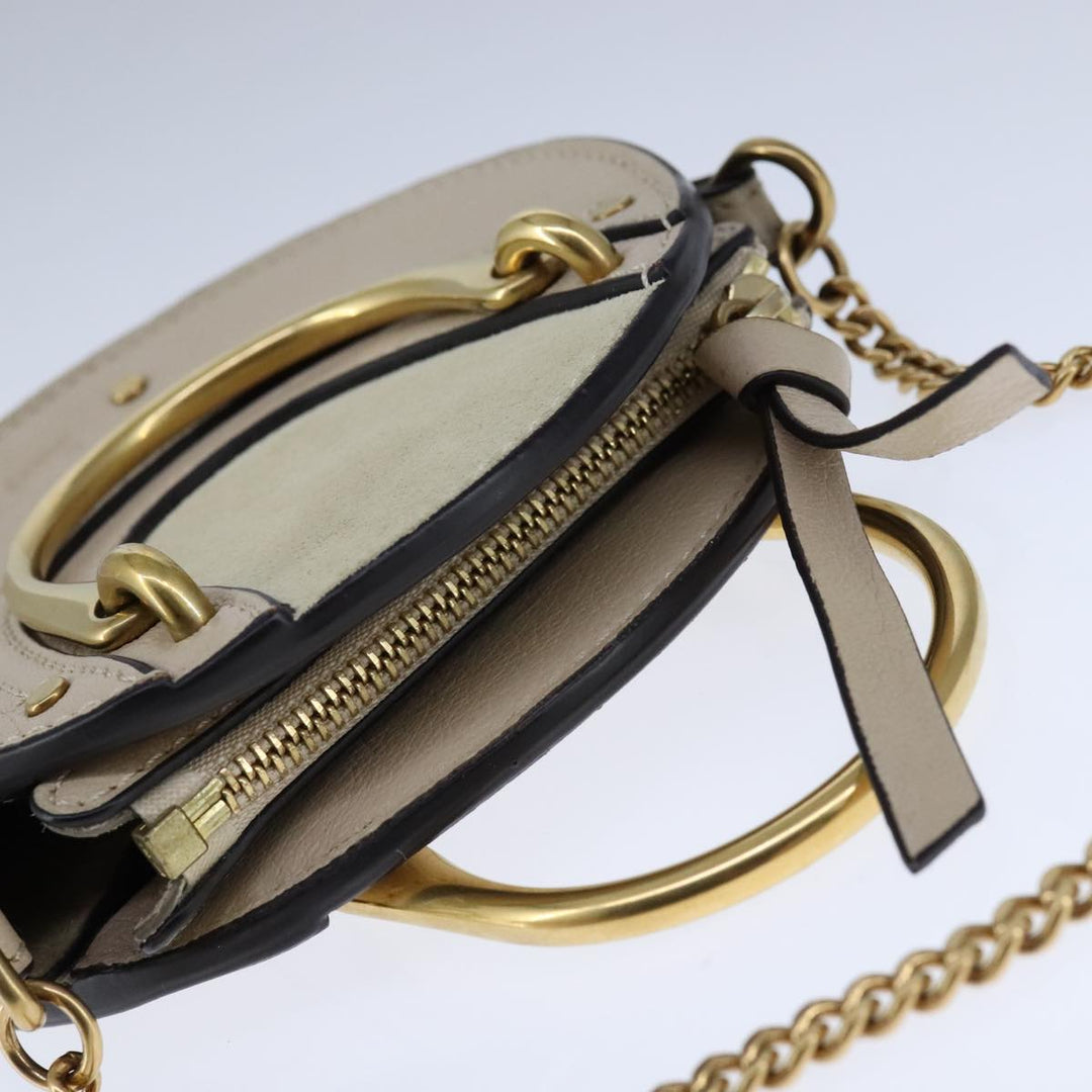 Chloe Pixy Hand Bag Leather 2way Beige Gold 104268