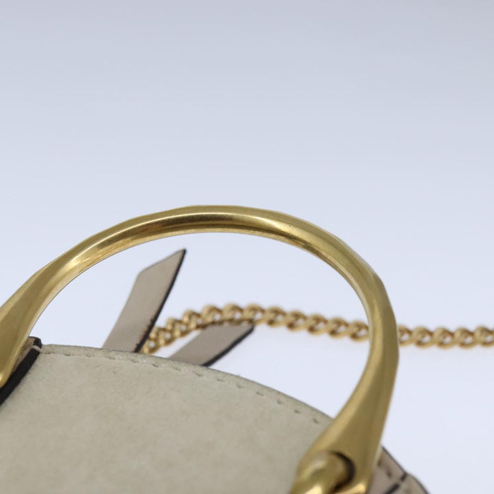 Chloe Pixy Hand Bag Leather 2way Beige Gold 104268