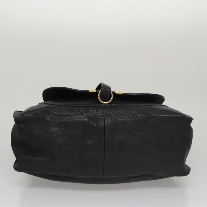 Chloe Mercy Hand Bag Leather 2way Black Gold 104708