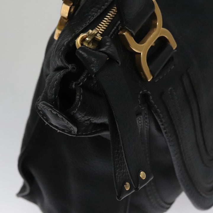 Chloe Mercy Hand Bag Leather 2way Black Gold 104708