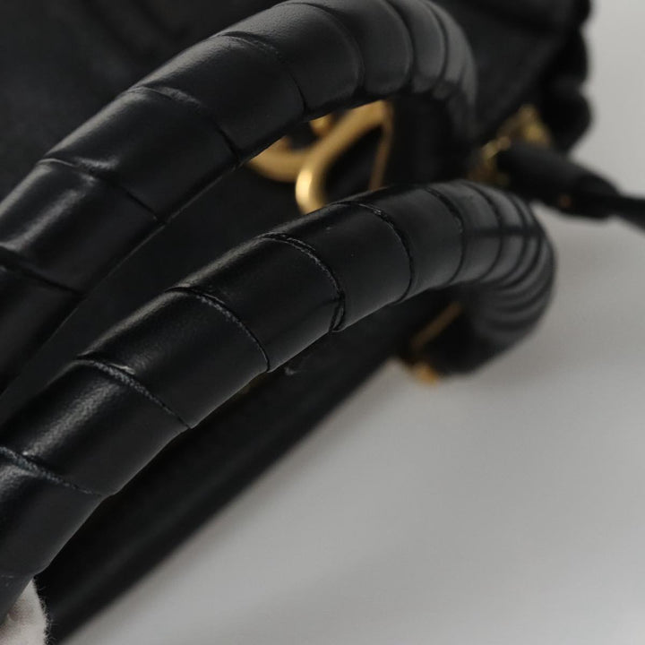 Chloe Mercy Hand Bag Leather 2way Black Gold 104708