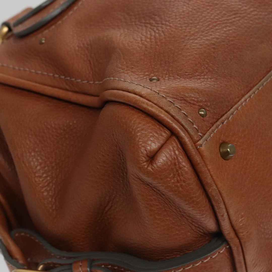 Chloe Paddington Shoulder Bag Leather Brown Gold 104717