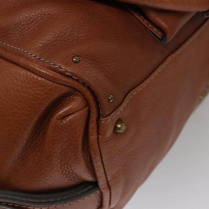 Chloe Paddington Shoulder Bag Leather Brown Gold 104717