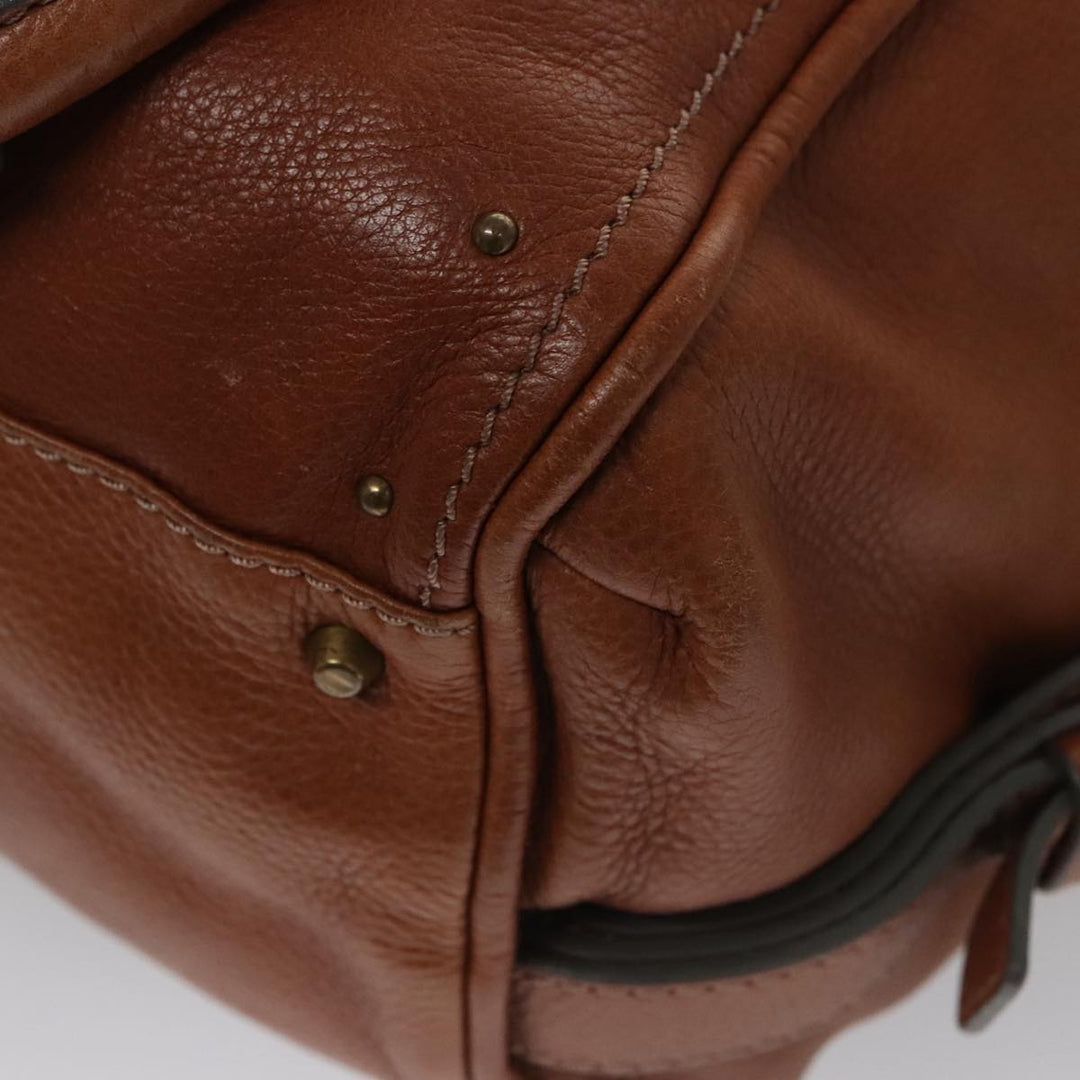 Chloe Paddington Shoulder Bag Leather Brown Gold 104717