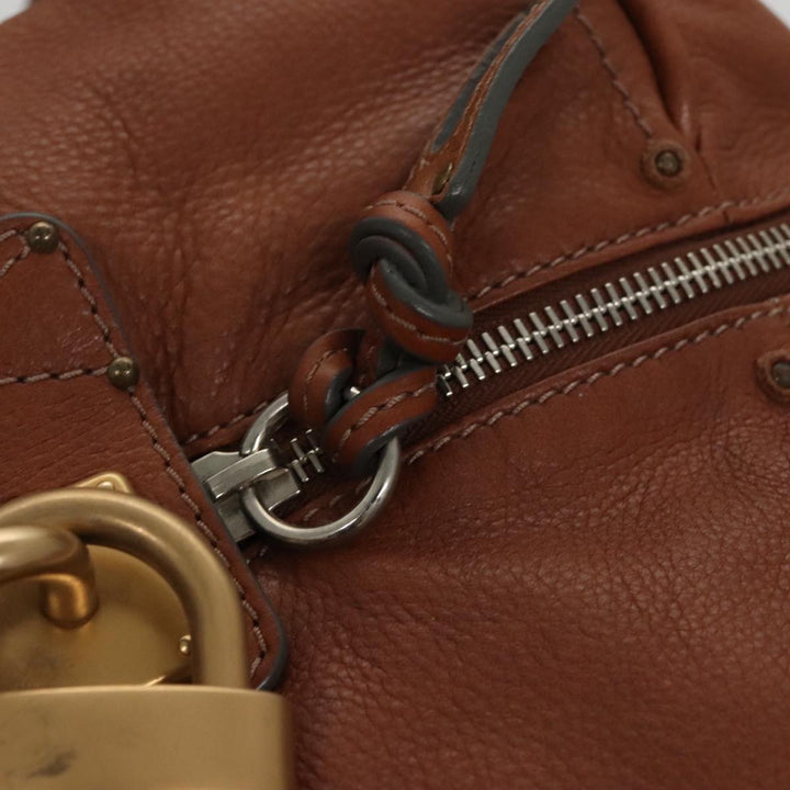 Chloe Paddington Shoulder Bag Leather Brown Gold 104717