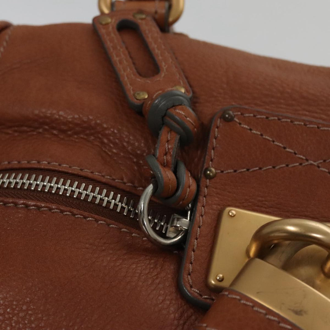 Chloe Paddington Shoulder Bag Leather Brown Gold 104717