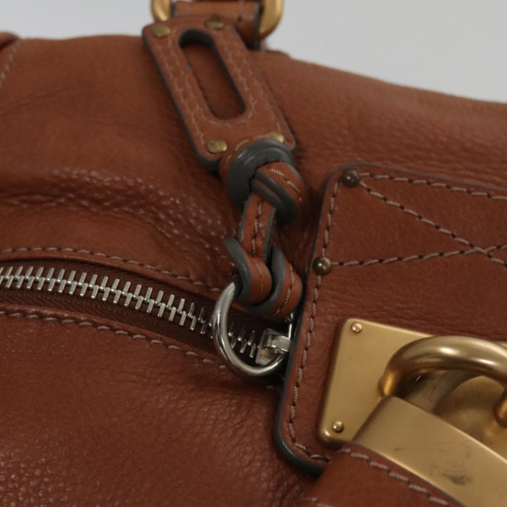 Chloe Paddington Shoulder Bag Leather Brown Gold 104717