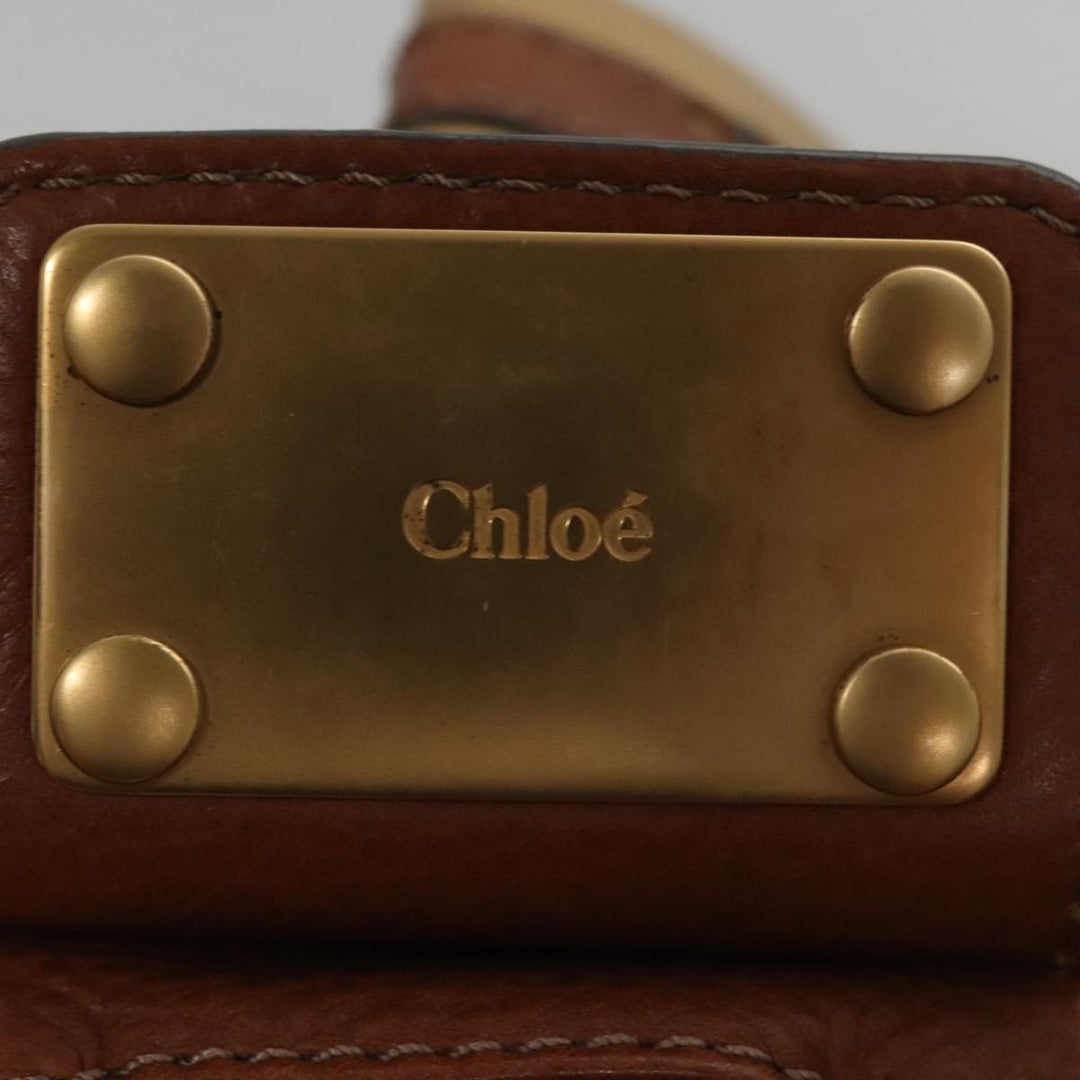 Chloe Paddington Shoulder Bag Leather Brown Gold 104717