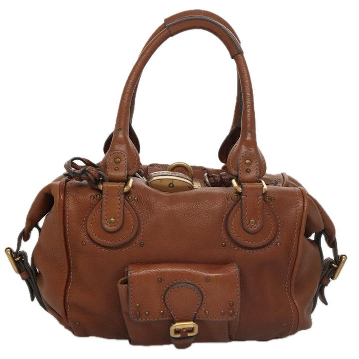 Chloe Paddington Shoulder Bag Leather Brown Gold 104717
