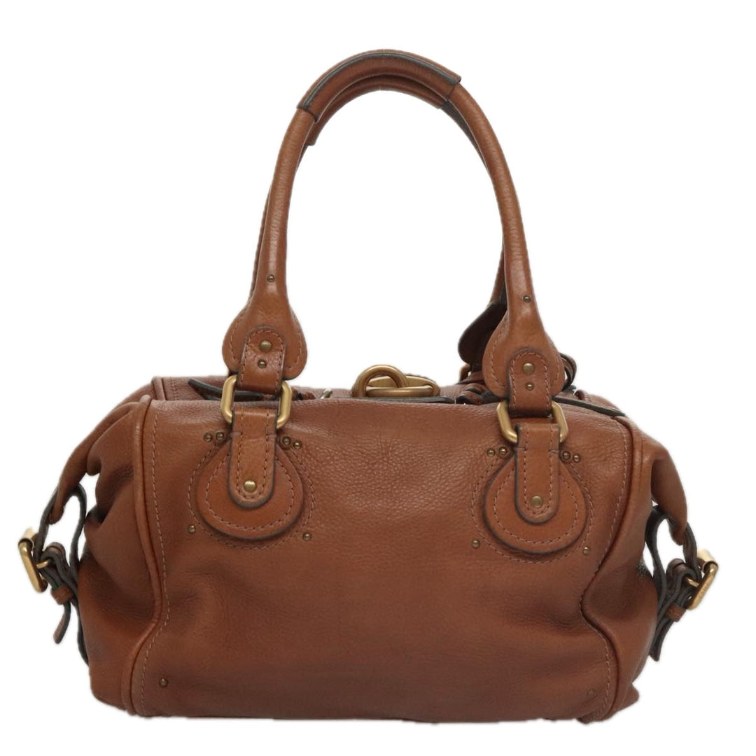 Chloe Paddington Shoulder Bag Leather Brown Gold 104717