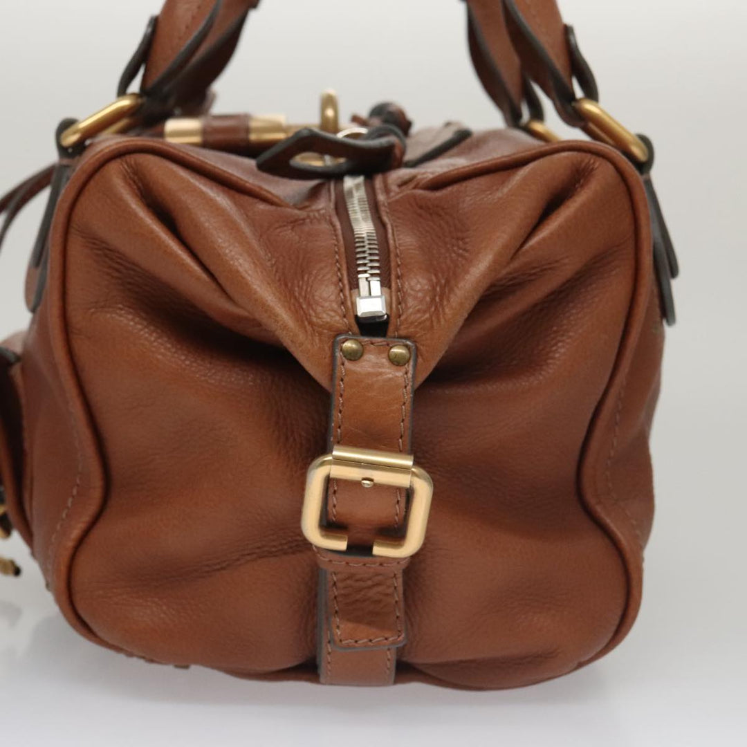Chloe Paddington Shoulder Bag Leather Brown Gold 104717
