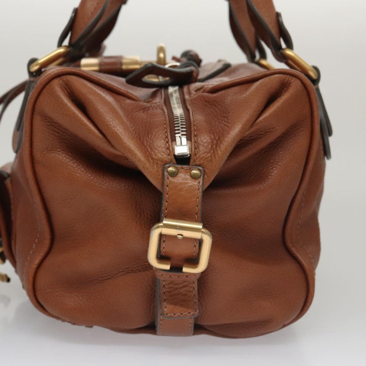 Chloe Paddington Shoulder Bag Leather Brown Gold 104717