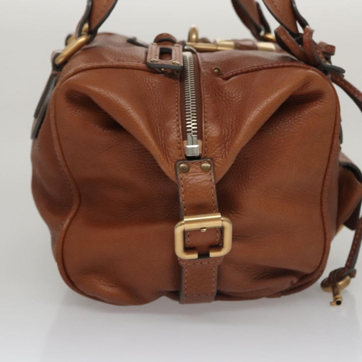 Chloe Paddington Shoulder Bag Leather Brown Gold 104717