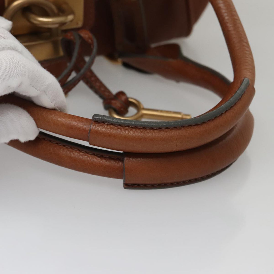 Chloe Paddington Shoulder Bag Leather Brown Gold 104717