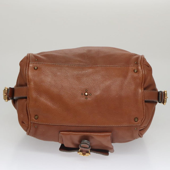 Chloe Paddington Shoulder Bag Leather Brown Gold 104717