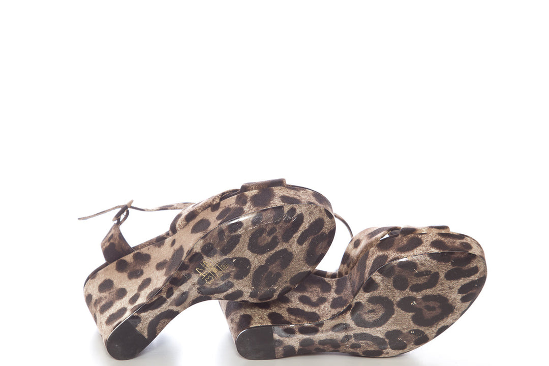 Dolce & Gabbana Leopard Print Wedges SZ 38