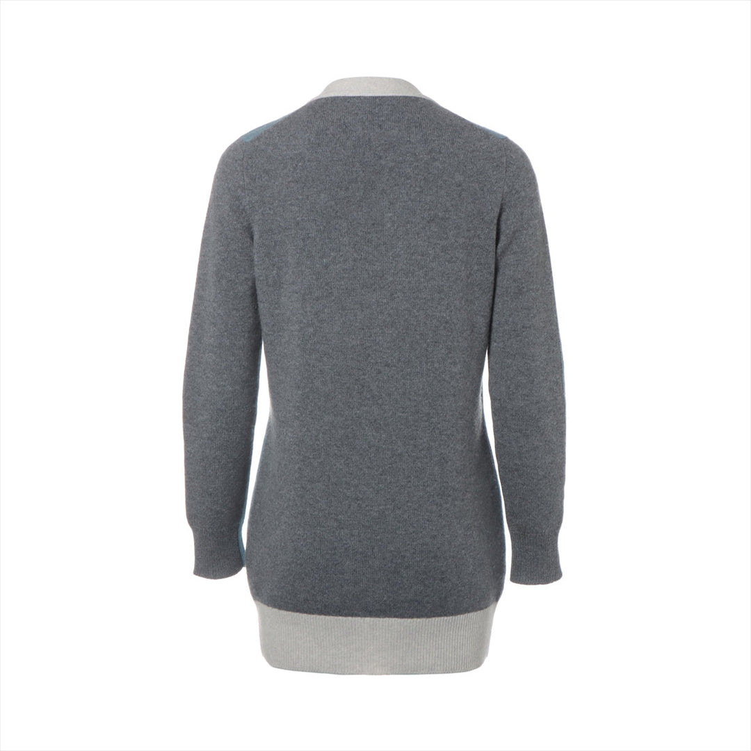 Top Quality Chanel Coconut Button Casimir Cardigan 34  Blue x Grey P46784