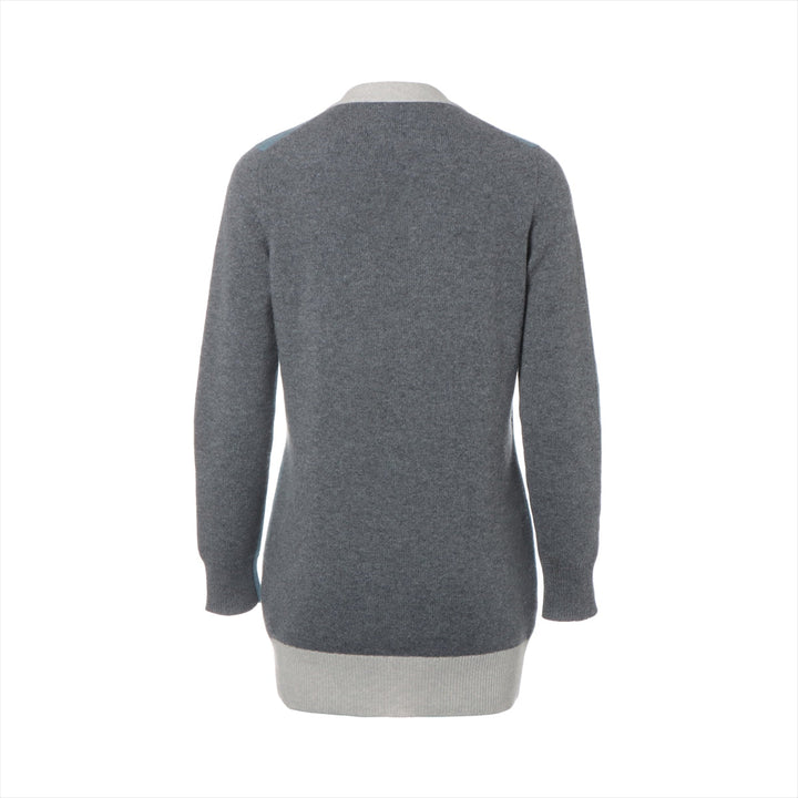 Top Quality Chanel Coconut Button Casimir Cardigan 34  Blue x Grey P46784