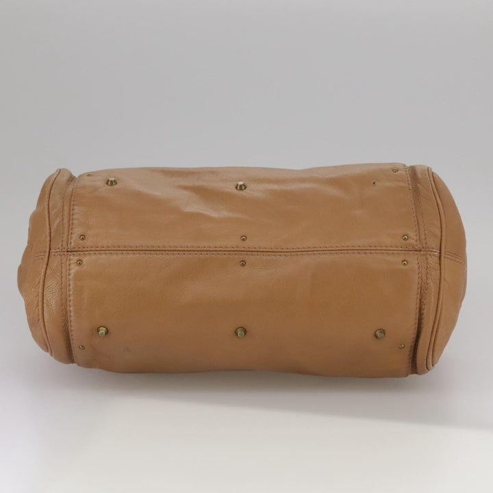 Chloe Paddington Hand Bag Leather Brown Gold Silver 106041