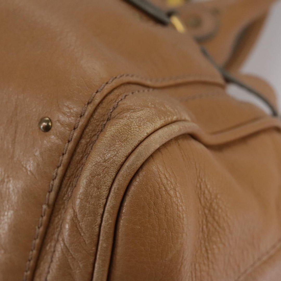 Chloe Paddington Hand Bag Leather Brown Gold Silver 106041