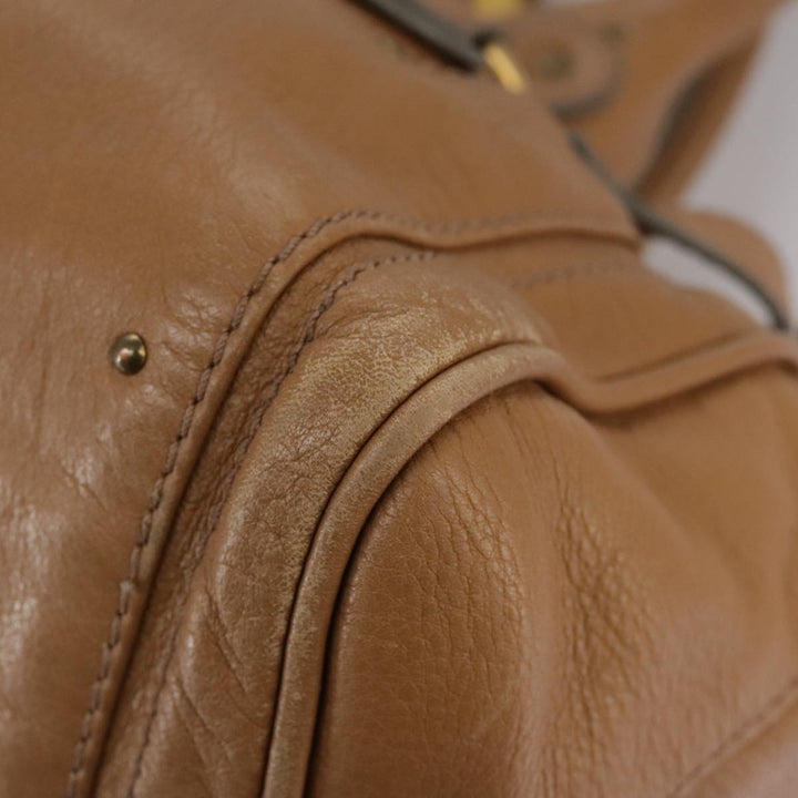Chloe Paddington Hand Bag Leather Brown Gold Silver 106041