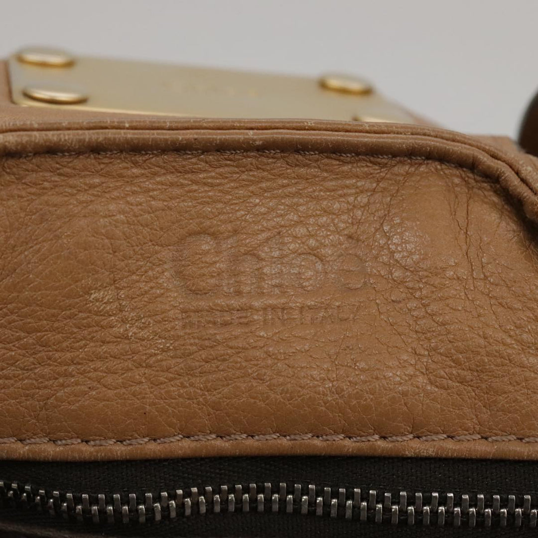 Chloe Paddington Hand Bag Leather Brown Gold Silver 106041