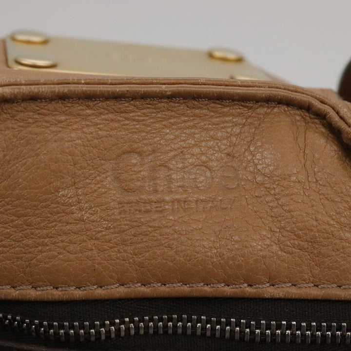 Chloe Paddington Hand Bag Leather Brown Gold Silver 106041