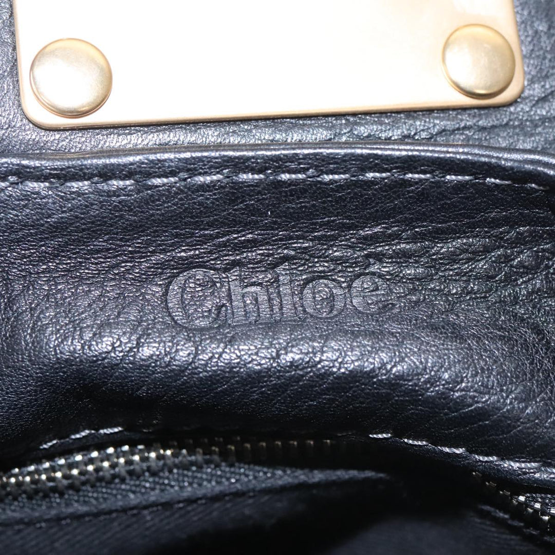 Chloe Paddington Hand Bag Leather Black Gold Silver 106047