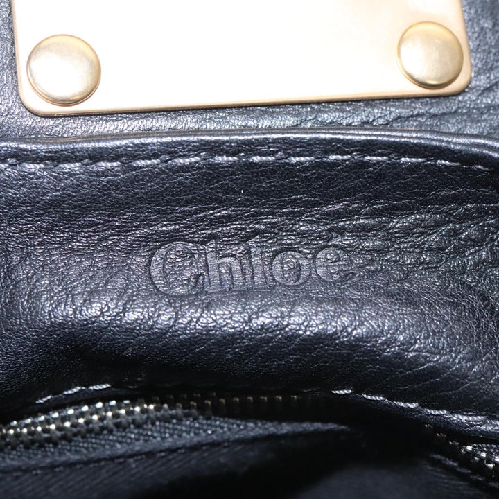 Chloe Paddington Hand Bag Leather Black Gold Silver 106047