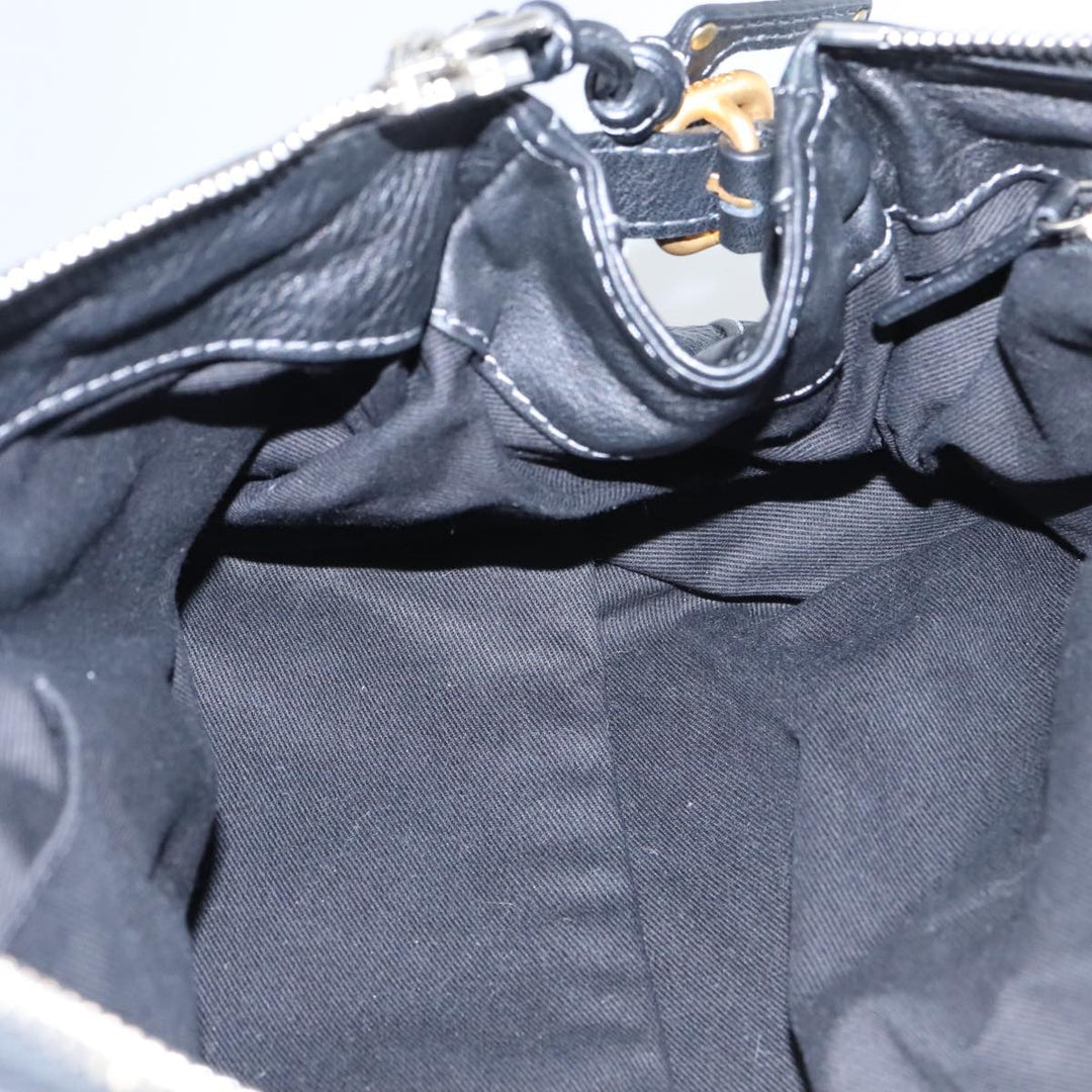 Chloe Paddington Hand Bag Leather Black Gold Silver 106047