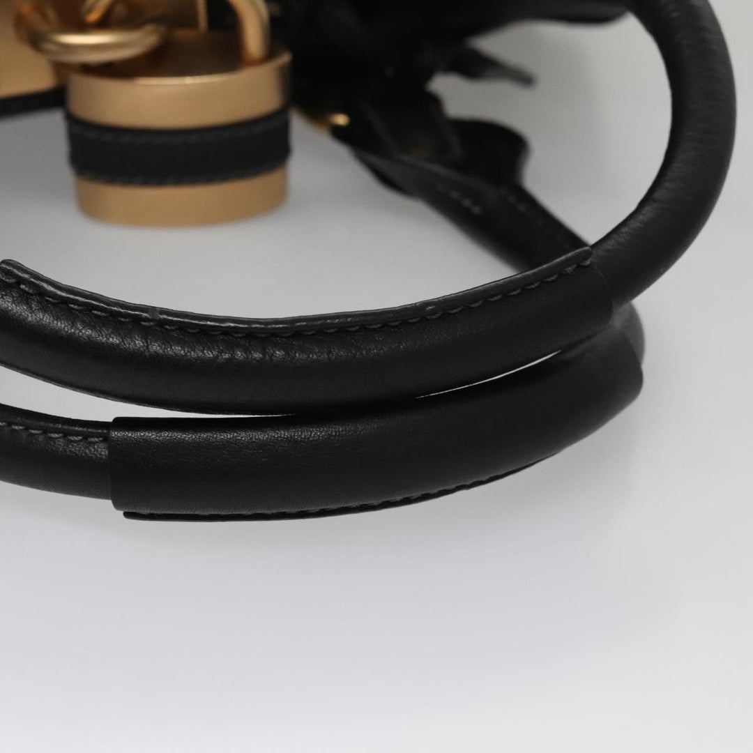 Chloe Paddington Hand Bag Leather Black Gold Silver 106047