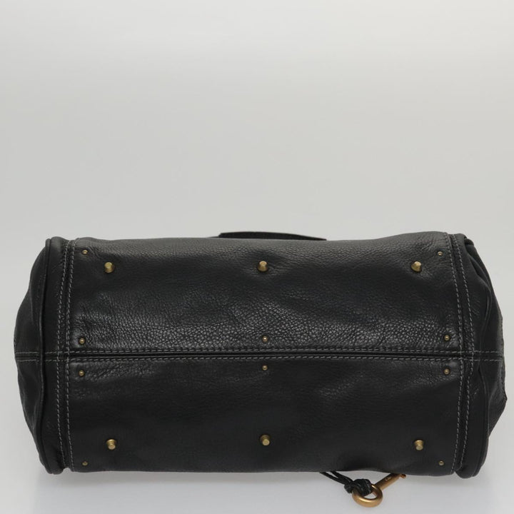 Chloe Paddington Hand Bag Leather Black Gold Silver 106047
