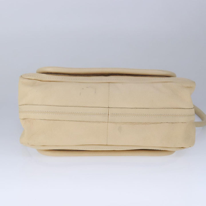Chloe Shoulder Bag Leather Beige Gold 106505