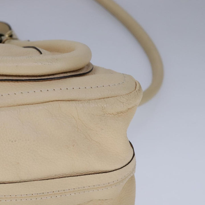 Chloe Shoulder Bag Leather Beige Gold 106505