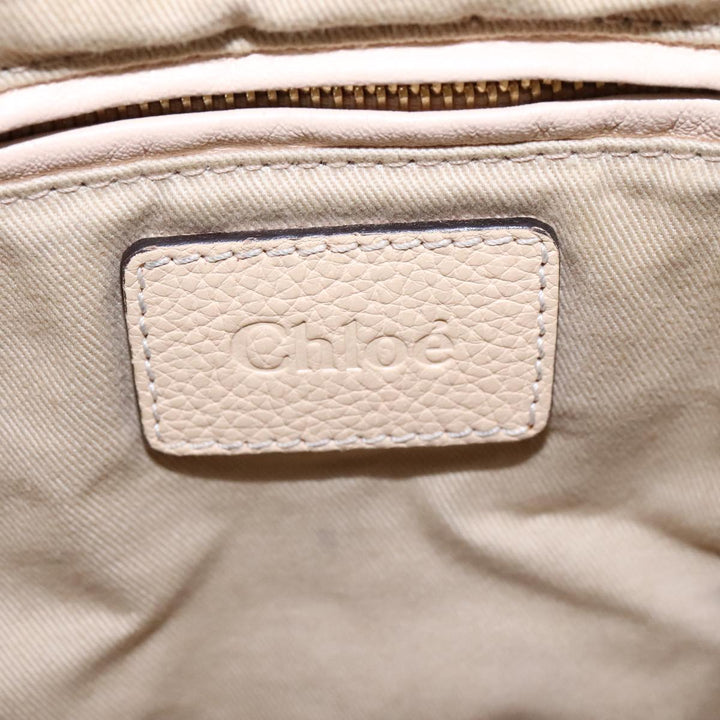 Chloe Shoulder Bag Leather Beige Gold 106505