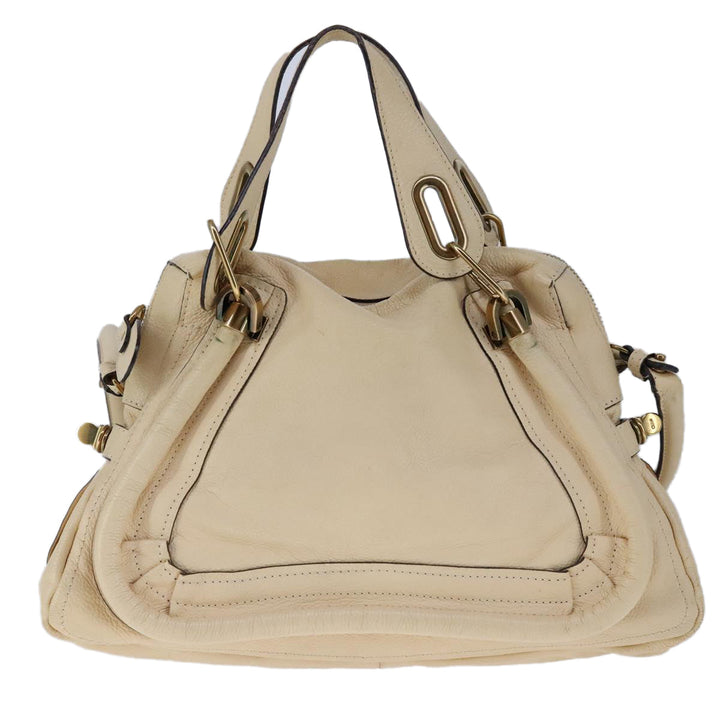 Chloe Shoulder Bag Leather Beige Gold 106505
