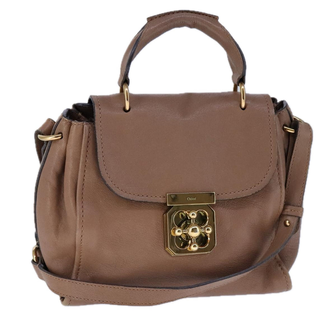 Chloe Elsie Shoulder Bag Leather Beige 106618