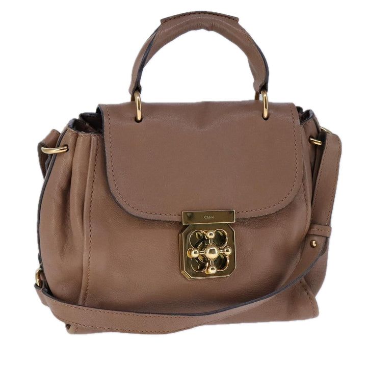 Chloe Elsie Shoulder Bag Leather Beige 106618