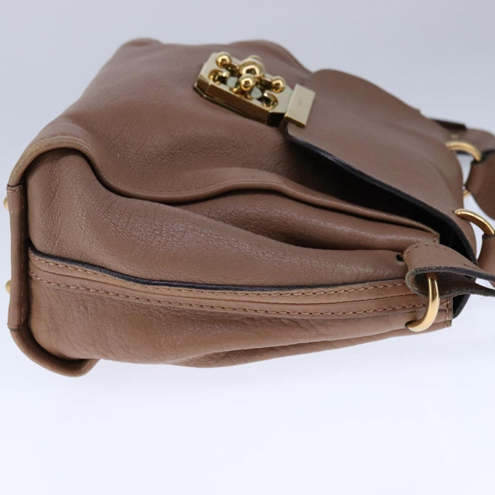 Chloe Elsie Shoulder Bag Leather Beige 106618