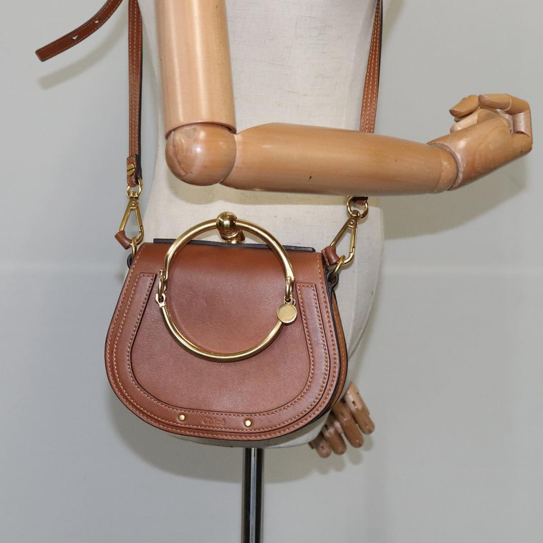 Chloe Nile Shoulder Bag Leather Brown 106724
