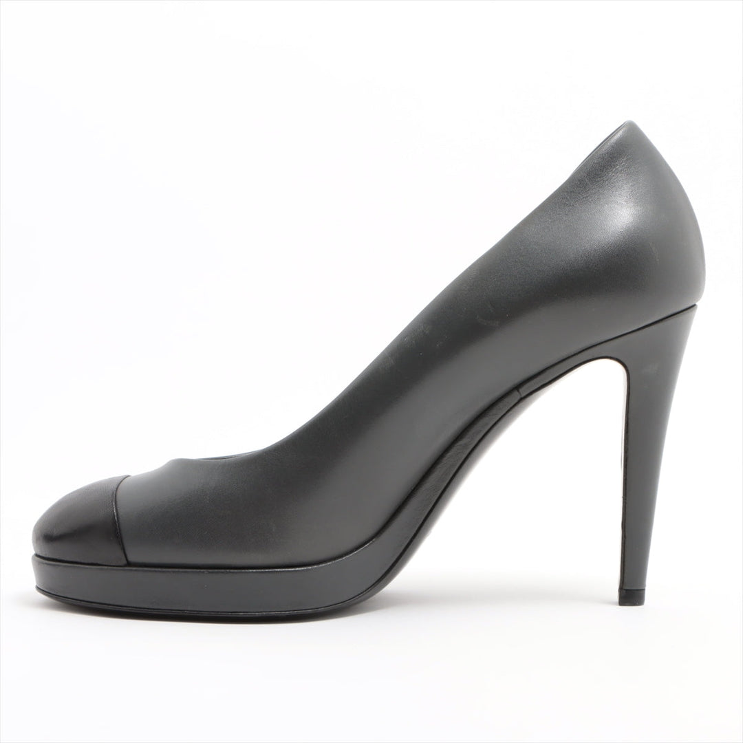 Top Quality Chanel Coco Leather Pump 38C  Black X Grey G30389