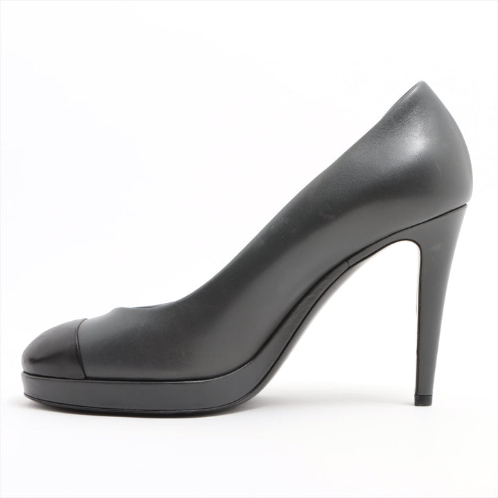 Top Quality Chanel Coco Leather Pump 38C  Black X Grey G30389